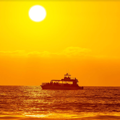 a sunset over a body of water