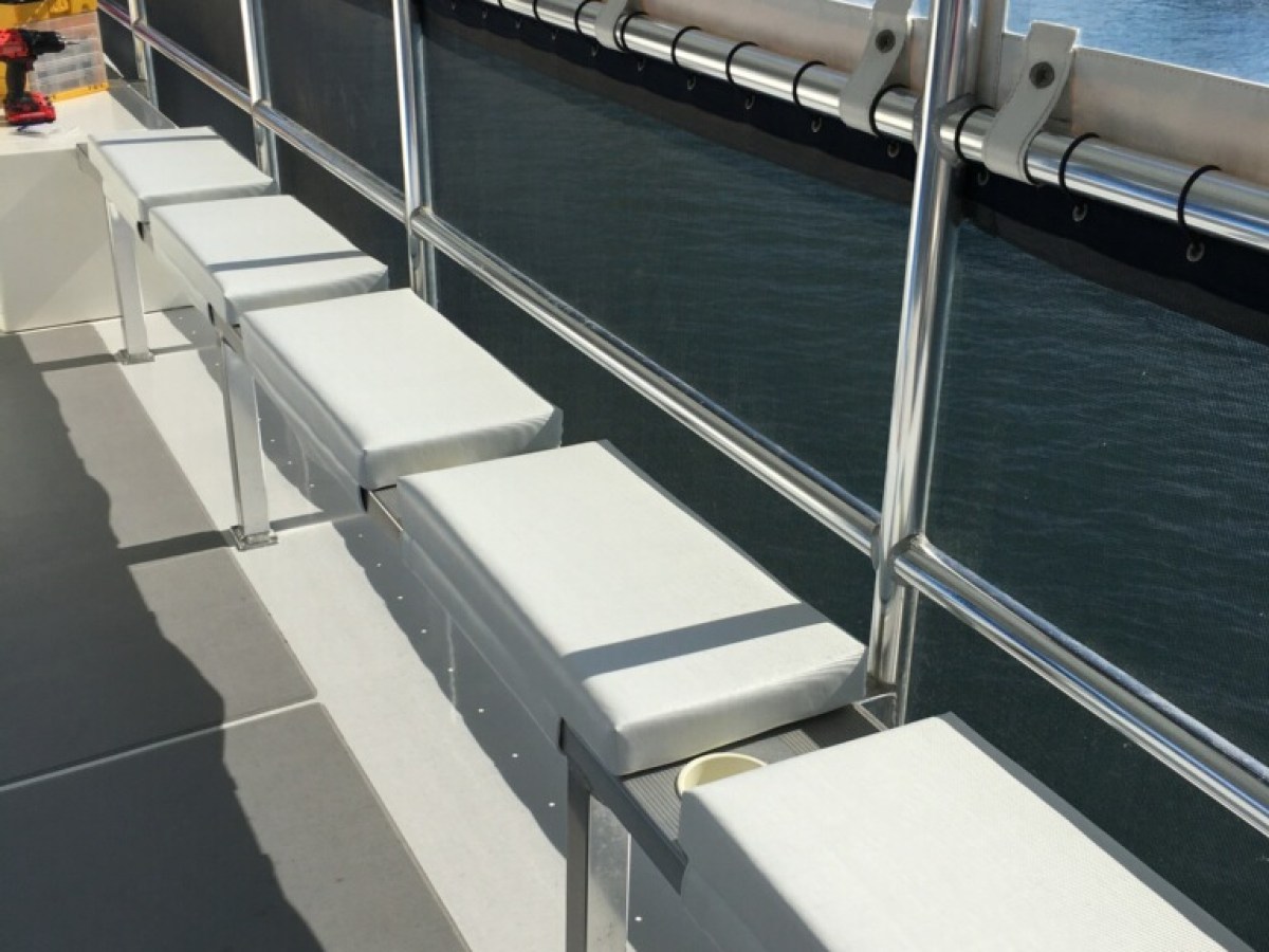 a boat parked on the side of a building