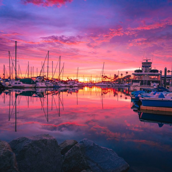 a harbor filled with clouds