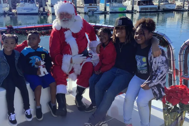 a group of people on a boat
