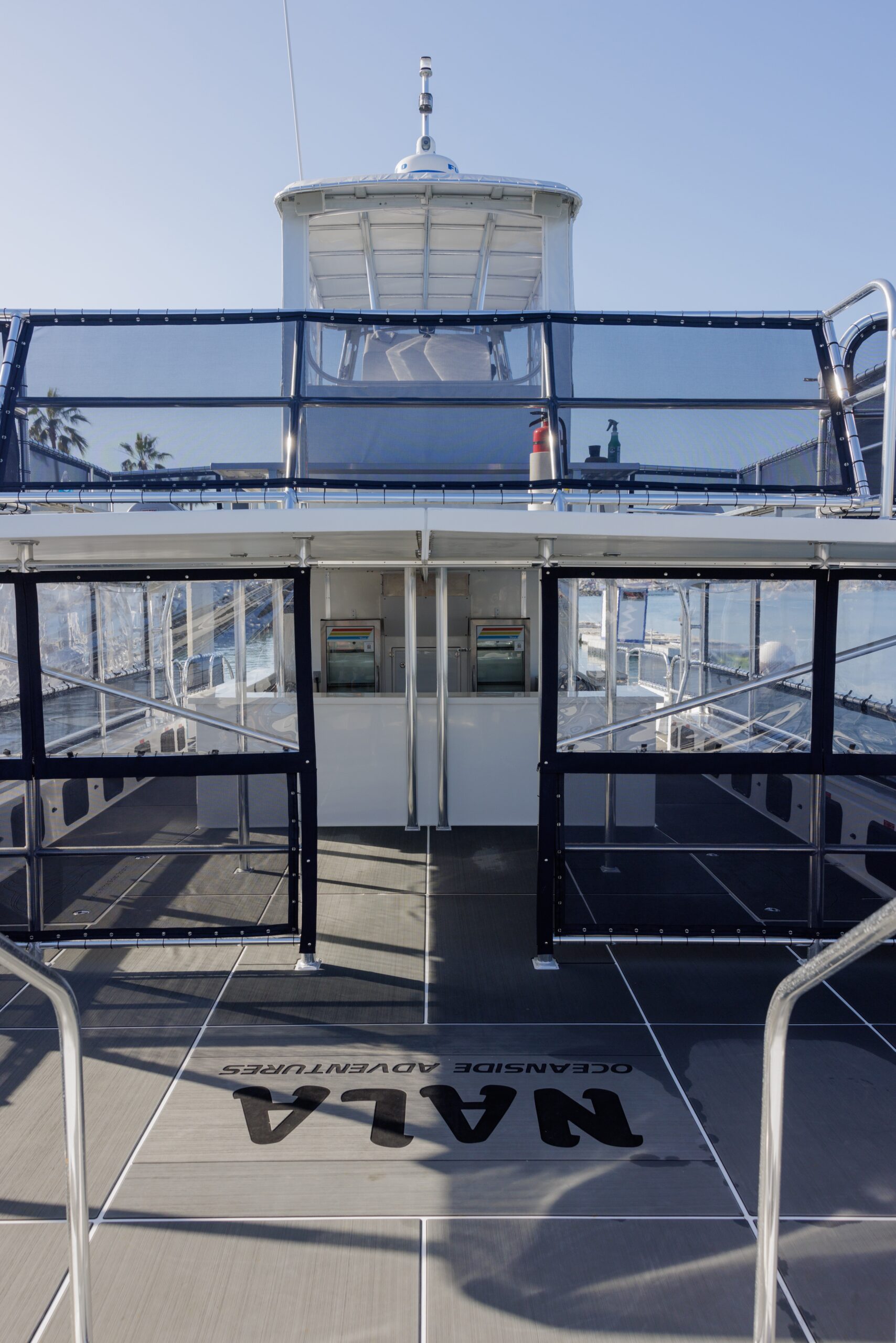a boat sitting on top of a building