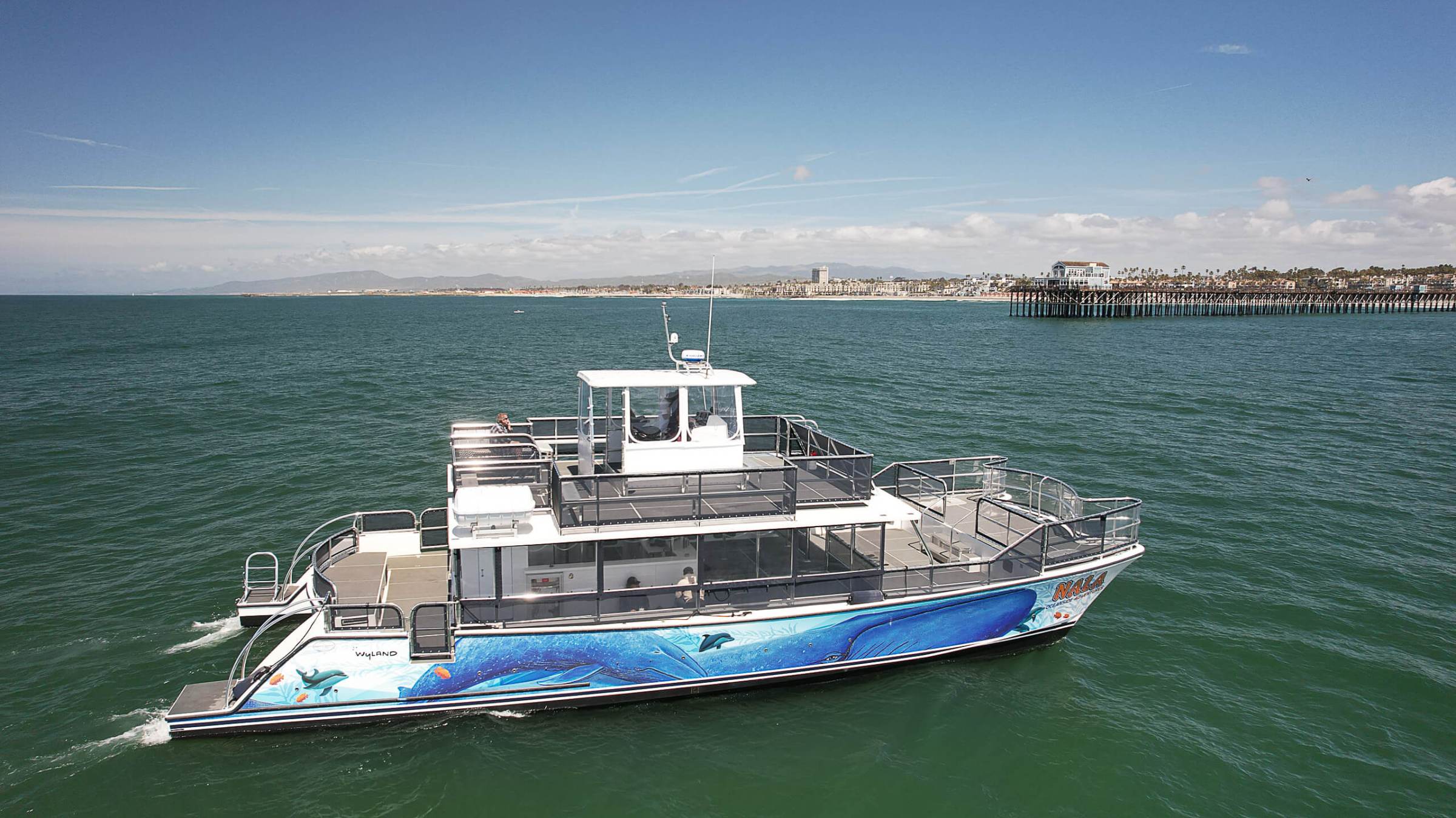 a small boat in a large body of water