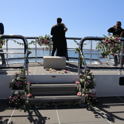 a group of people on a boat