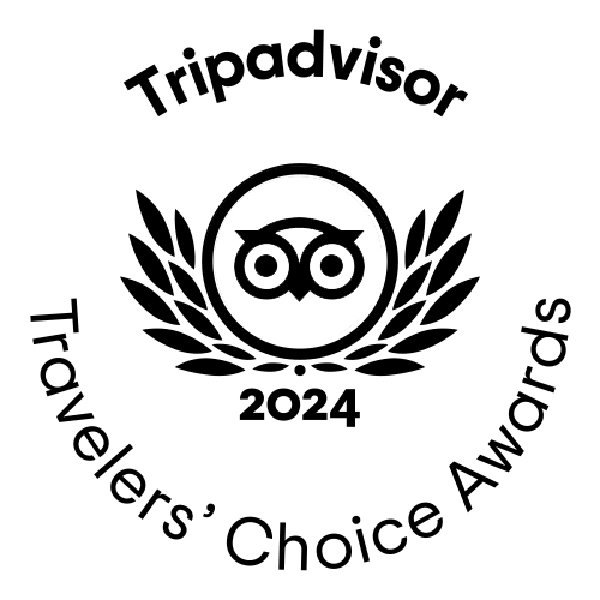 Tripadvisor 2024 Travelers' Choice Awards logo with owl icon.